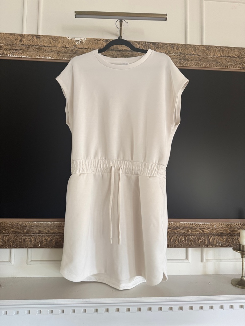 all in motion White Drawstring Waist Mini Dress